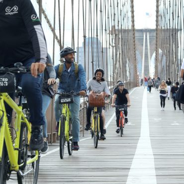 Unlimited bikers on a bridge